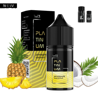 Набор солевой жидкости WES Platinum Pineapple Coconut (Ананас Кокос) 30 мл 65 мг