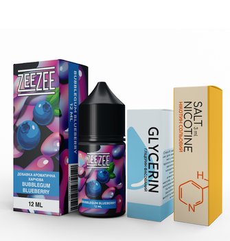 Набор ZeeZee Bubblegum Blueberry (Жвачка Черника) 30 мл 50 мг