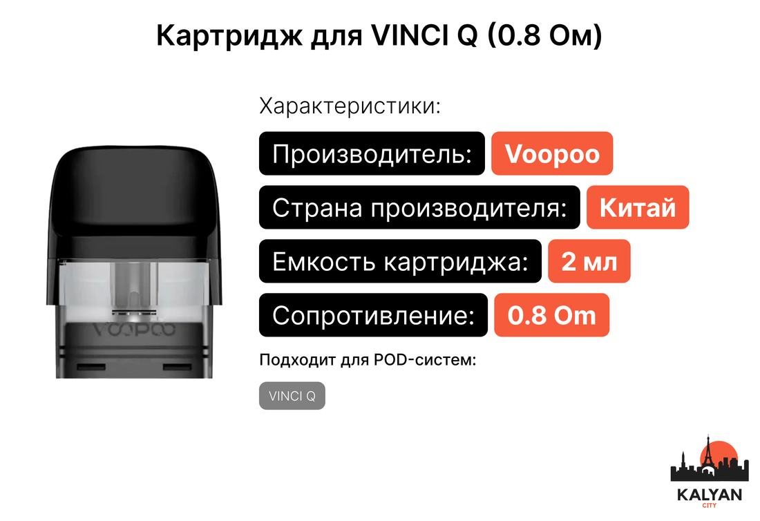 Купить картридж для под-системи Voopoo Vinci Q