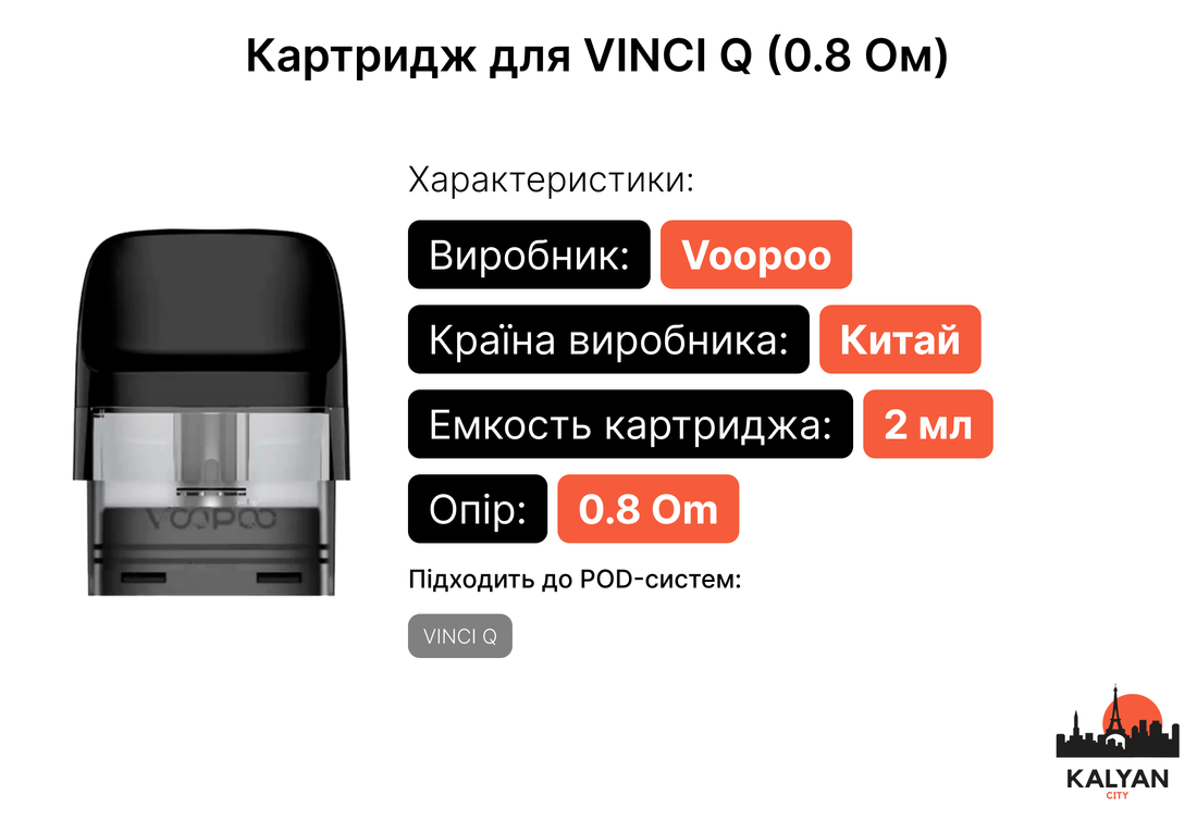 Купити картридж для під-системи Voopoo Vinci Q