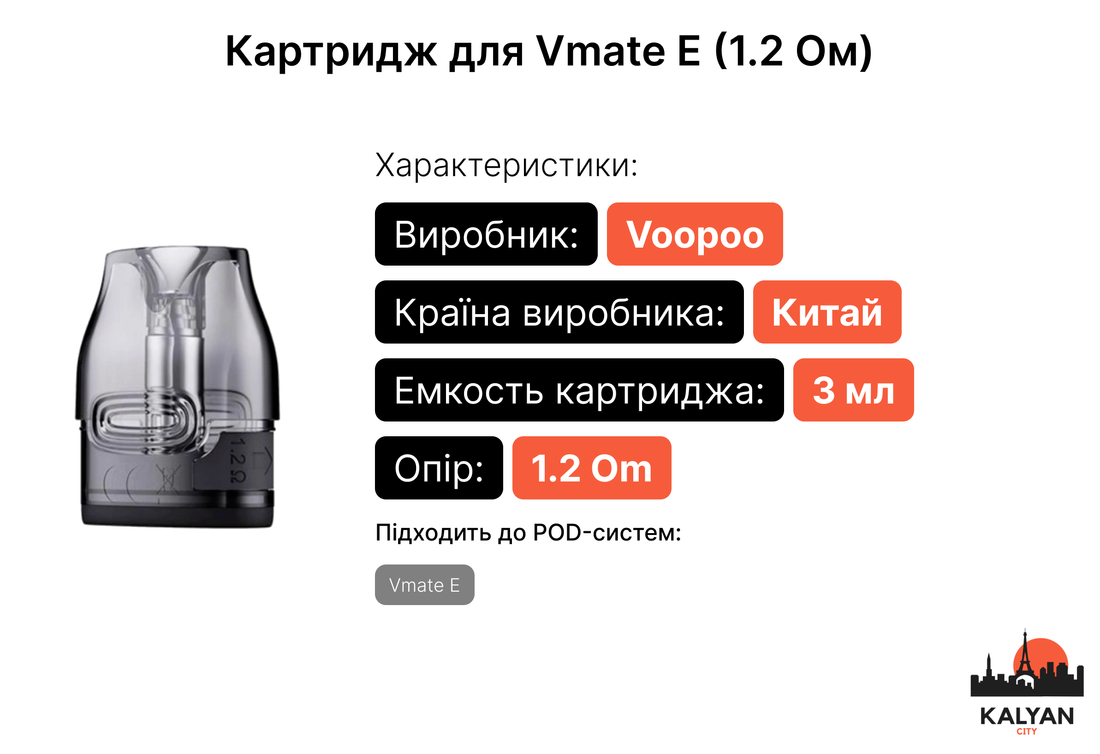 Картриджі для Pod-системи Voopoo Vmate E