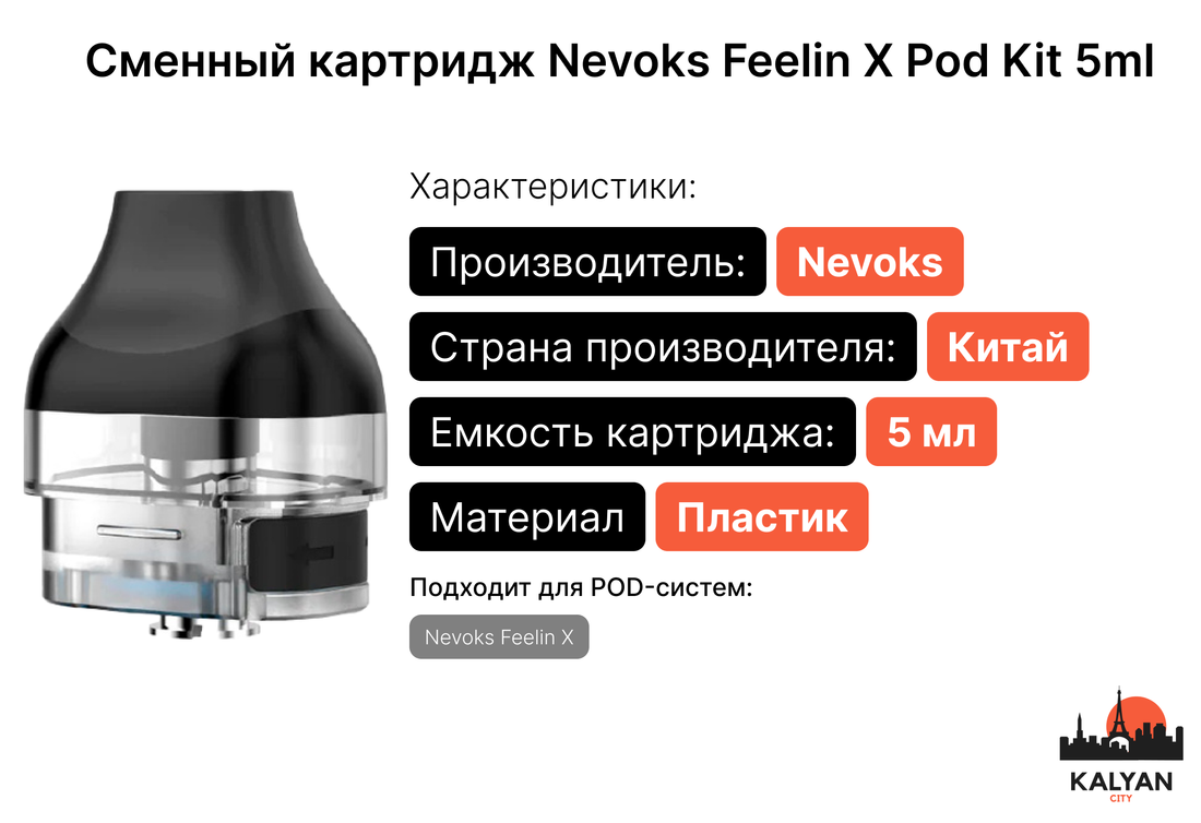 Сменный картридж Nevoks Feelin X Pod Kit 5ml Характеристики